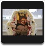 Gelbe Wolltasche gestrickt Innenfutter Wachstuch/ 2 Innentaschen