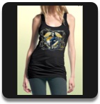 Women's extra-fine jersey tunic tank- Schwarz -L,XL