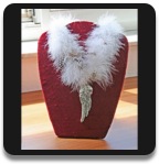 Federkette mit Engelfl&uuml;gel/Metall-Silber