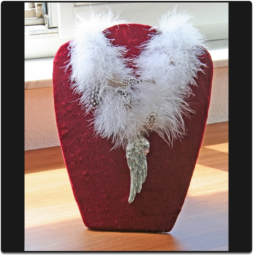 Federkette mit Engelfl&uuml;gel/Metall-Silber